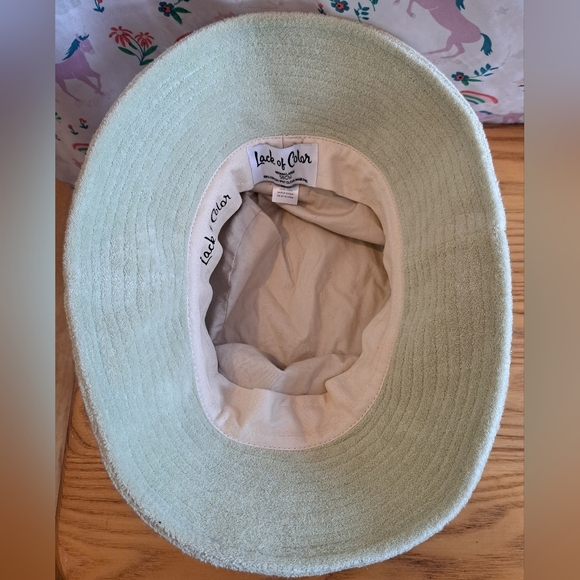 NWOT Lack Of Color Mint Neutral Boho Casual Cotton Terry Cloth Bucket Hat SZ M/L - Picture 3 of 6
